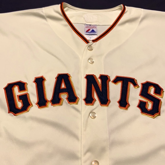 MLB GIANTS Jersey. Majestic XL Cream Blk Orange. Make an offer if you like it. - Picture 4 of 8